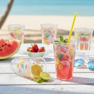 6 set Home/Picnic Tumblers Beach ,Poolside  Colorful Plastic Cups